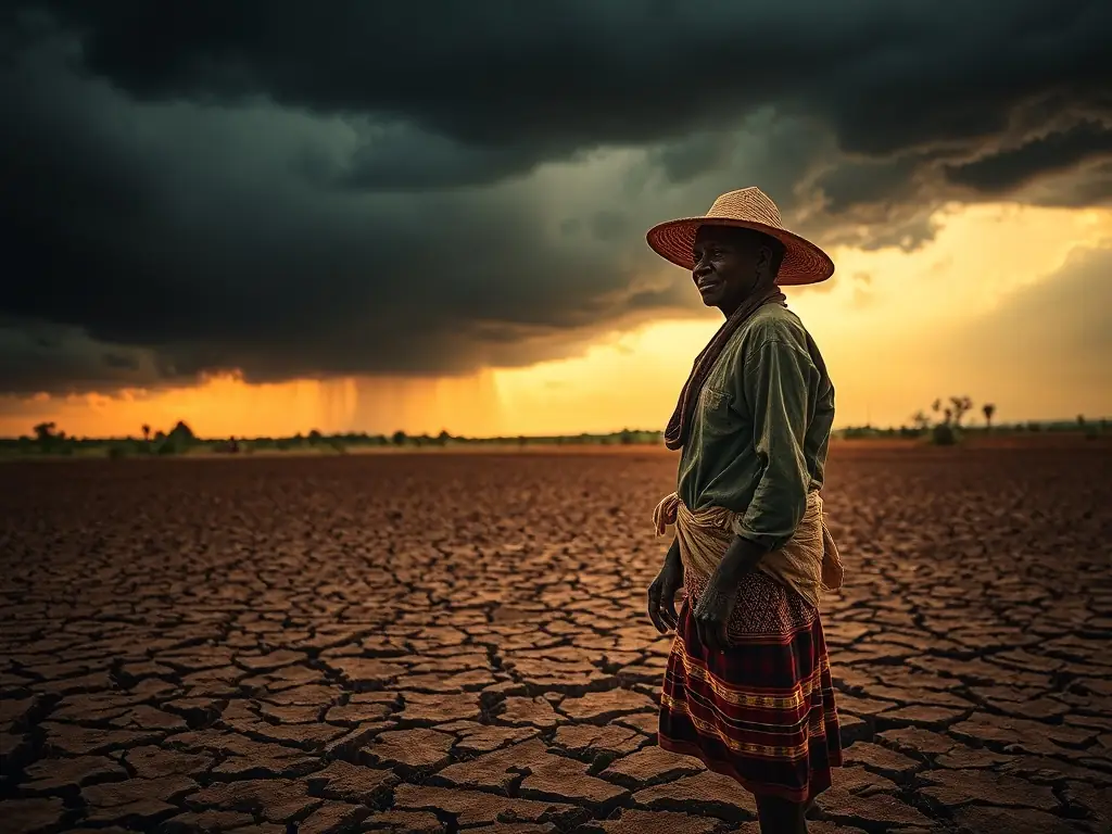 A scene from the CIA Cinematheque screening of 'Thank You for the Rain, ' depicting the impact of climate change on a Kenyan farmer's life.